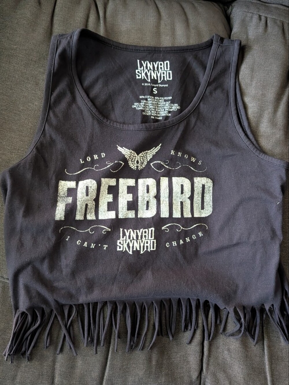 Freebird Black Fringe Tank Top
